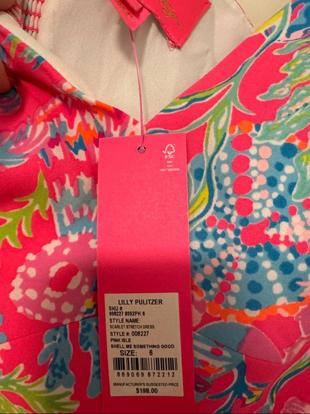 Lilly Pulitzer Scarlet Stretch Dress Pink Isle Print: Shell Me Something Good - Picture 10 of 12